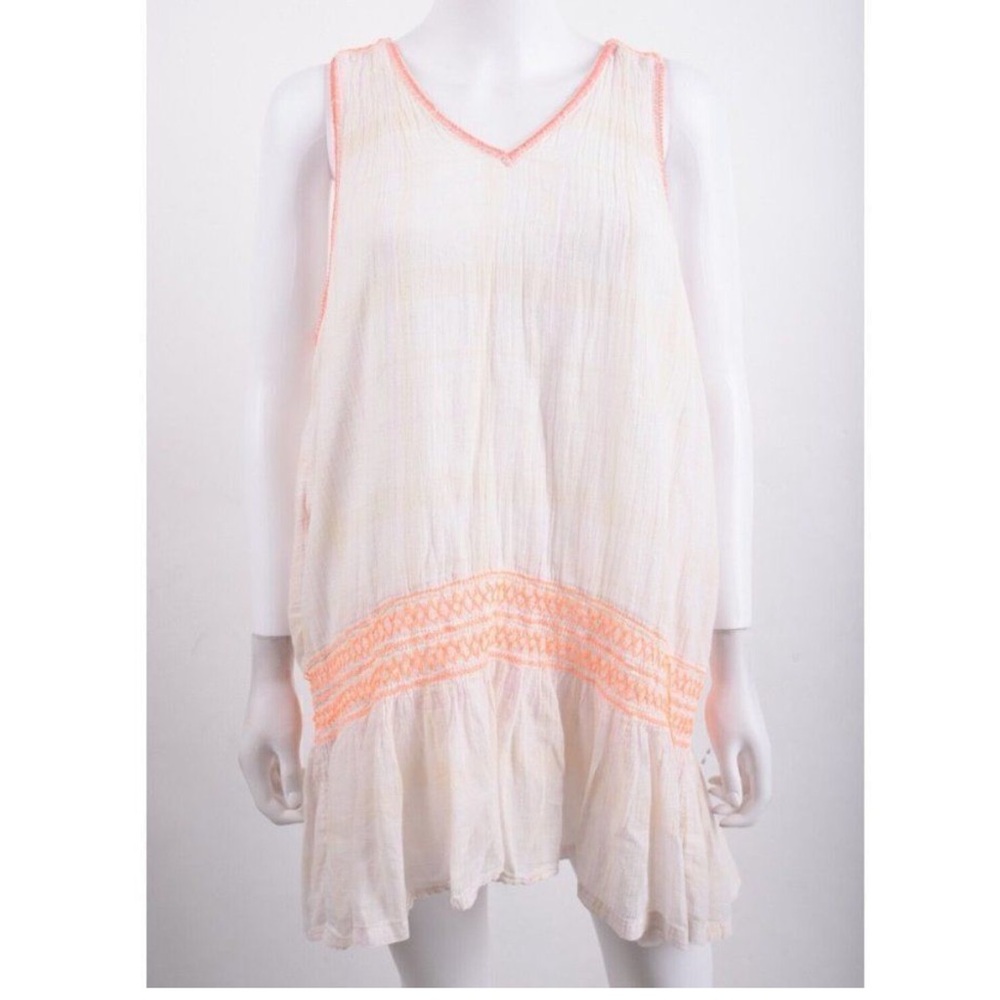 Free People Run With Me sleeveless dress in ivory combo, size L, EUC - Picture 3 of 8